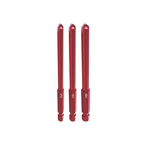 Fliesenbohrer Set 3 Stück, Profi HEX-9 Selbstzentrierende Keramikbohrer Ø 5,6,8 zum Präzisionsbohren von Porzellan Hartkeramik Dachfliesen Glas Naturstein Spiegel Glasierte Fliesen Mosaik von MY TOOL EXPERT