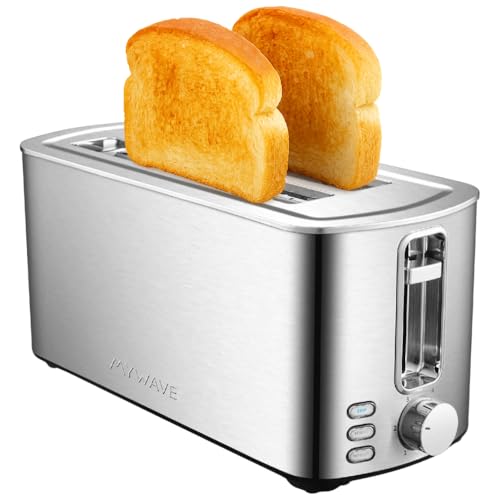 MYWAVE 8436587300929 Großer Toaster mit 2 Langschlitzen Für Brot und Backwaren, Stainless Steel, Metallic von MY WAVE
