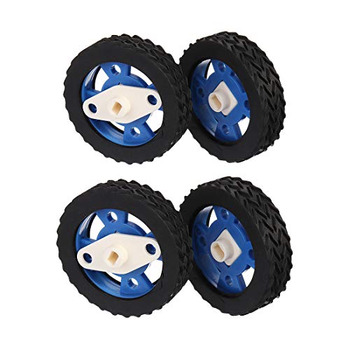 MYAMIA 4Pcs/Pack 47Mm Gummiräder Für Schrittmotoren/Gleichstrommotoren/Arduino Smart Roboterauto von MYAMIA