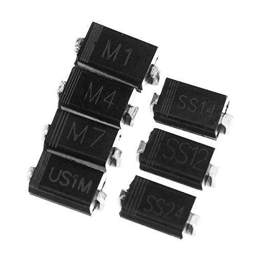 MYAMIA 70Pcs 7 Werte SMD Diode Pack Elektronische Bauteile Kit 10Pcs Pro Wert M1 (1N4001) M4 (1N4004) M7 (1N4007) Ss14 Us1M Rs1M Ss34 von MYAMIA
