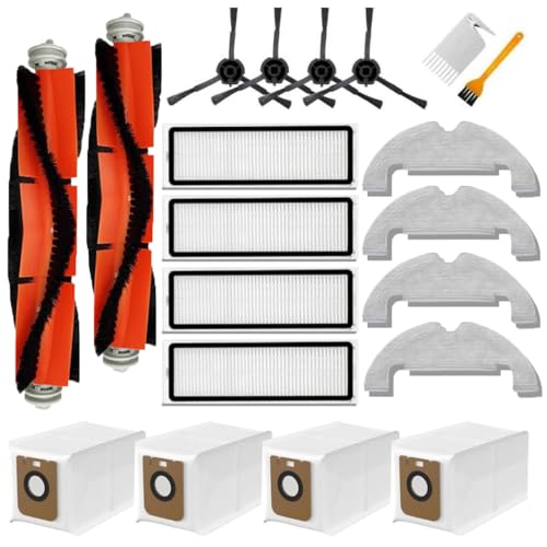 Ersatz Zubehör Set für Dreàme Bot D10 Plus RLS3D Roboter Staubsauger 2 Hauptbürsten, 4 Filter, 4 Seitenbürsten, 4 Wischtücher, 4 Staubbeutel,2 Reinigungswerkzeug (Mehrfarbig - 20 Stück) von MYAYD