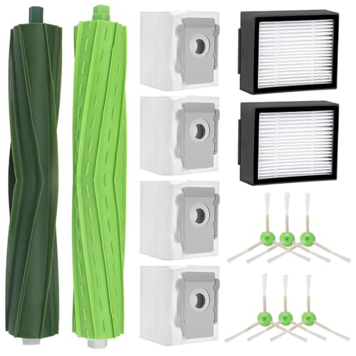 Ersatzteil Zubehör für iRobot Roomba J7+ Serie Saugroboter 14 Teile Enthalten 2 Hauptbürste,6 Seitenbürste,4 Staubsaugerbeutel,2 HEPA-Filter von MYAYD