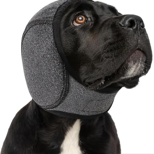 Hundebad-Ohrenschützer – wasserdichte Schwimm-Ohrenschutzhaube mit Geräuschreduzierung, Ohrenschutz & Angstlinderung ，Atmungsaktiver & Verstellbarer 1 Stuck (Grau, M) von MYAYD