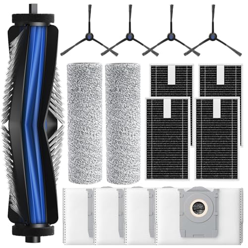 Zubehörset für ECÓVACS DEEBÓT X8 Omni, X8 PRO Omni Staubsauger,15 Stück Ersatzteil Enthält 1 Hauptbürste,2 Mopptücher,4 x Filter,4 Seitenbürsten,4 Staubbeutel von MYAYD
