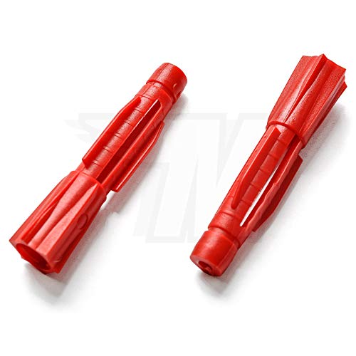 100x Universal Dübel für Vollbaustoff, Hohlbaustoff in Rot/Grau | ohne Kragen (8x46 mm, Rot) von MYBA-S