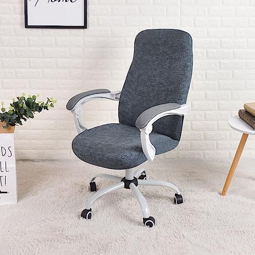 Bürostuhl Bezug SitzfläChe Stretch Elastische Stuhlhussen Schwarz/Grau Stuhlbezug Schonbezug FüR Schreibtischstuhl RüCkenlehne Drehstuhl Abnehmbare Abwaschbar Rutschfest Sitzbezug(#17,Small) von MYBMPFRHO