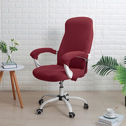Bürostuhl Bezug SitzfläChe Stretch Elastische Stuhlhussen Schwarz/Grau Stuhlbezug Schonbezug FüR Schreibtischstuhl RüCkenlehne Drehstuhl Abnehmbare Abwaschbar Rutschfest Sitzbezug(#28,Small) von MYBMPFRHO