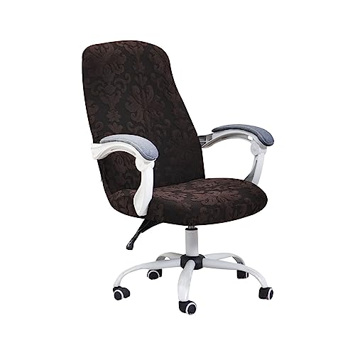 Bürostuhl Bezug SitzfläChe Stretch Elastische Stuhlhussen Schwarz/Grau Stuhlbezug Schonbezug FüR Schreibtischstuhl RüCkenlehne Drehstuhl Abnehmbare Abwaschbar Rutschfest Sitzbezug(#33,Large) von MYBMPFRHO