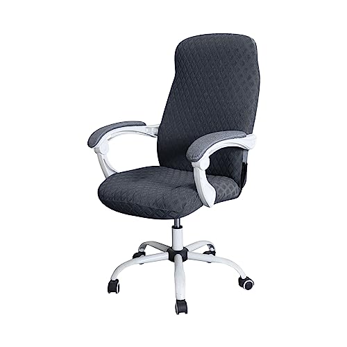 Bürostuhl Bezug SitzfläChe Stretch Elastische Stuhlhussen Schwarz/Grau Stuhlbezug Schonbezug FüR Schreibtischstuhl RüCkenlehne Drehstuhl Abnehmbare Abwaschbar Rutschfest Sitzbezug(#44,Small) von MYBMPFRHO