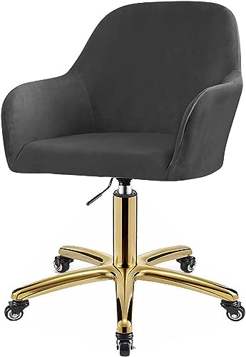 MYBMPFRHO Armlehne Stuhlbezug 1/6/2/4er Set Samt Stretch mit Stuhlhussen Luxus-Samt Bürostuhl Bezug Stuhlschonbezug Sessel Esszimmerstuhlhussen Armlehnstuhl Stuhlabdeckung(S,6PC) von MYBMPFRHO