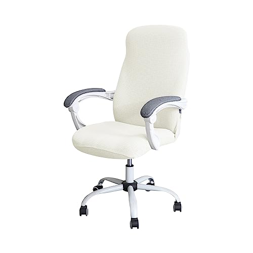 MYBMPFRHO Bürostuhl Bezug SitzfläChe Stretch Elastische Stuhlhussen Schwarz/Grau Stuhlbezug Schonbezug FüR Schreibtischstuhl RüCkenlehne Drehstuhl Abnehmbare Abwaschbar rutschfest Sitzbezug(#5,Large) von MYBMPFRHO