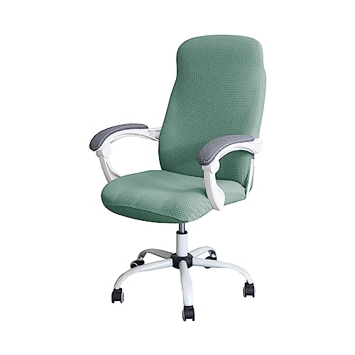 MYBMPFRHO Bürostuhl Bezug SitzfläChe Stretch Elastische Stuhlhussen Schwarz/Grau Stuhlbezug Schonbezug FüR Schreibtischstuhl RüCkenlehne Drehstuhl Abnehmbare Abwaschbar rutschfest Sitzbezug(#7,Large) von MYBMPFRHO