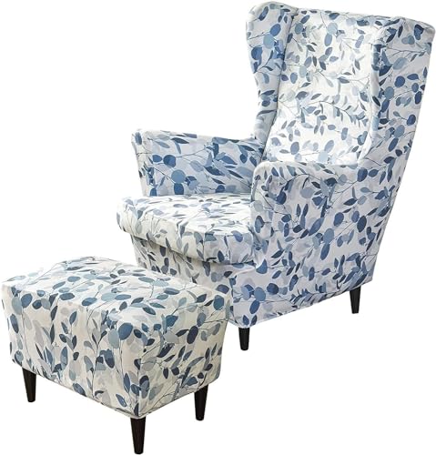 MYBMPFRHO Elastisch Sesselüberwürfe Sesselbezug Ohrensessel 3-teilig Überzug Mit Ottomane Schonbezug Ohrensessel Bezug Bezug Sesselhusse Stretch Husse Für Ohrensessel(#3) von MYBMPFRHO