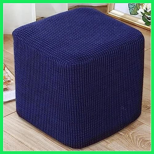 MYBMPFRHO Ottomane Schonbezug Hockerbezug, 40x40/50x50 Hocker Husse für Fußhocker Quadratisch/Rund, Stretch Bezug Ottomane Abdeckung Überzug Hocker Protector Waschbar(W,40X35CM) von MYBMPFRHO