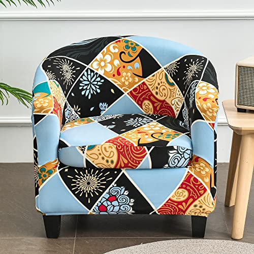 MYBMPFRHO Sesselbezug Stretch mit Armlehne 2 Stück, Überzug Universal Sesselhussen Stretch Weich Sesselüberzug Elastisch Sessel für Clubsessel Loungesessel Cocktailsessel(A17) von MYBMPFRHO