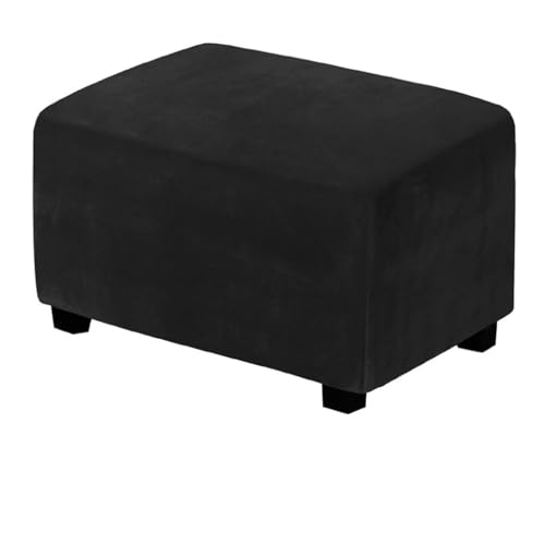 MYBMPFRHO Stretch Hockerbezug Samt Ottomane Abdeckung Rechteckig, mit elastischer Unterseite, Überzug Hocker Protector Waschbar Hockerabdeckung(D,Extra Large) von MYBMPFRHO