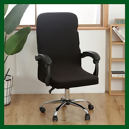 Stretch Bürostuhl Bezug Computer-Bürostuhl Bezug Schwarz/Grau Bürostuhl Schonbezug Bürostuhlabdeckung Schonbezug Für Schreibtischstuhl rückenlehne Drehstuhl Abnehmbare Abwaschbar Rutschfest Sitzbezug( von MYBMPFRHO