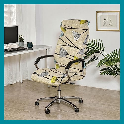 Stretch Bürostuhl Bezug Computer-Bürostuhl Bezug Schwarz/Grau Bürostuhl Schonbezug Bürostuhlabdeckung Schonbezug Für Schreibtischstuhl rückenlehne Drehstuhl Abnehmbare Abwaschbar Rutschfest Sitzbezug( von MYBMPFRHO