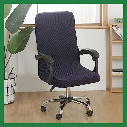 Stretch Bürostuhl Bezug Computer-Bürostuhl Bezug Schwarz/Grau Bürostuhl Schonbezug Bürostuhlabdeckung Schonbezug Für Schreibtischstuhl rückenlehne Drehstuhl Abnehmbare Abwaschbar Rutschfest Sitzbezug( von MYBMPFRHO