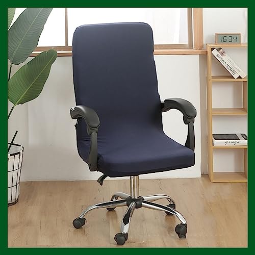 Stretch Bürostuhl Bezug Computer-Bürostuhl Bezug Schwarz/Grau Bürostuhl Schonbezug Bürostuhlabdeckung Schonbezug Für Schreibtischstuhl rückenlehne Drehstuhl Abnehmbare Abwaschbar Rutschfest Sitzbezug( von MYBMPFRHO