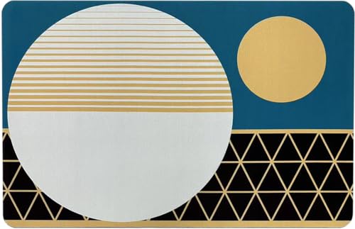 MYBO TV TAPIGENIO Badteppich – super saugfähig, rutschfest, schnell trocknend – Badezimmerteppich mit Diatomit, 50 x 80 cm, Modell Futuristisch, Blau von MYBO TV