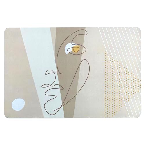 MYBO TV TAPIGENIO Badteppich – super saugfähig, rutschfest, schnell trocknend – Badezimmerteppich mit Diatomit, 50 x 80 cm – Modell Gesicht beige von MYBO TV