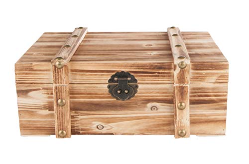 MYBOXES Handgefertigte Unikate Schatztruhe im rustikalen Design Größe 40x24,8x15,4cm von MYBOXES