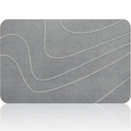 MYBSXKEOZ Anti-Rutsch-Badematte, Badematte Stein Schnell Trocken,Stein-Badematte, Super Saugfähige Badematte, Badematte Super-absorbierende Badematte, Badteppich(M) von MYBSXKEOZ