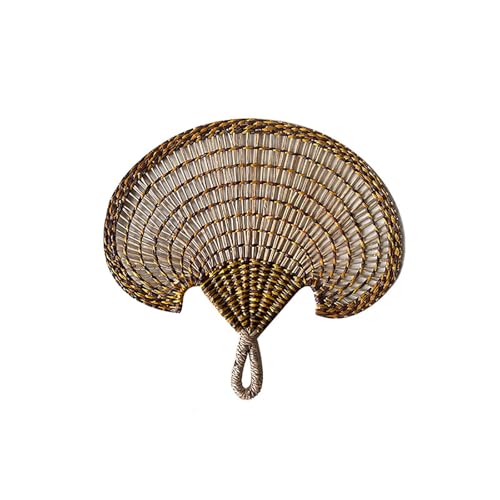 MYBSXKEOZ Natürliche Bambusfächer, Handgefertigter Fächer,handgefertigtes Rattan-Dekor, Natürliche Bast Bambus Gesponnener Fan, Fächer Für Sommer, Strand, Drinnen Und Draußen(A) von MYBSXKEOZ