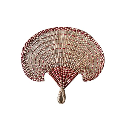 MYBSXKEOZ Natürliche Bambusfächer, Handgefertigter Fächer,handgefertigtes Rattan-Dekor, Natürliche Bast Bambus Gesponnener Fan, Fächer Für Sommer, Strand, Drinnen Und Draußen(D) von MYBSXKEOZ