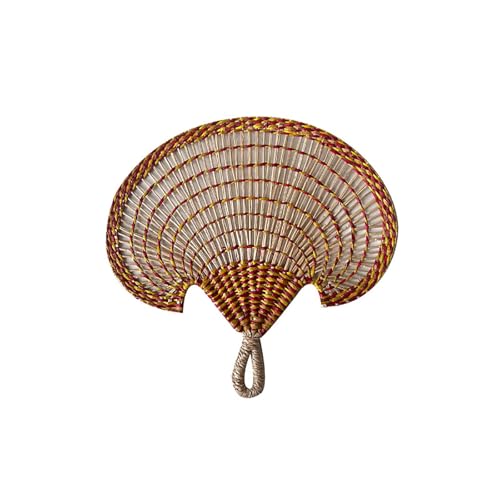 MYBSXKEOZ Natürliche Bambusfächer, Handgefertigter Fächer,handgefertigtes Rattan-Dekor, Natürliche Bast Bambus Gesponnener Fan, Fächer Für Sommer, Strand, Drinnen Und Draußen(F) von MYBSXKEOZ
