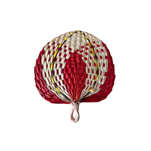 MYBSXKEOZ Natürliche Bastfächer, Handgewebtes Palmblatt-Design, Handgefertigter Fächer, Handgeflochtener Bast-Fächer Im Sommer-Kühlventilator(F) von MYBSXKEOZ