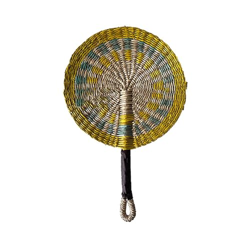 MYBSXKEOZ Natürliche Bastfächer,tragbarer Sommerfächer, Natürliche Sauna Fächer,Bambus Handfächer Bast Gewebt,Handfächer Kühlventilator Für Gewebte Fan(D) von MYBSXKEOZ