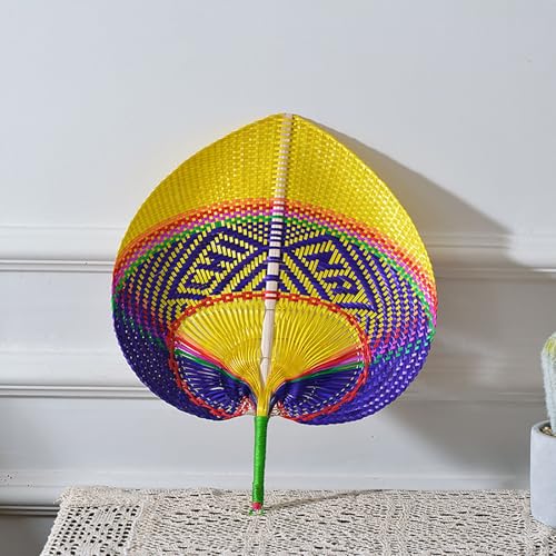 MYBSXKEOZ Natürlicher Bambus-Rattan-Ventilator, Herzförmiger Bambus Fan, Herzförmiges Gewebtes Gebläse,Handfächer Kühlventilator Für Gewebte, Chinesischen Stil Handgewebter Fächer(A) von MYBSXKEOZ