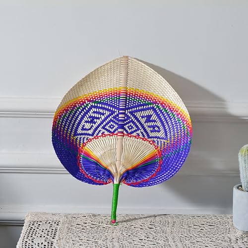 MYBSXKEOZ Natürlicher Bambus-Rattan-Ventilator, Herzförmiger Bambus Fan, Herzförmiges Gewebtes Gebläse,Handfächer Kühlventilator Für Gewebte, Chinesischen Stil Handgewebter Fächer(C) von MYBSXKEOZ
