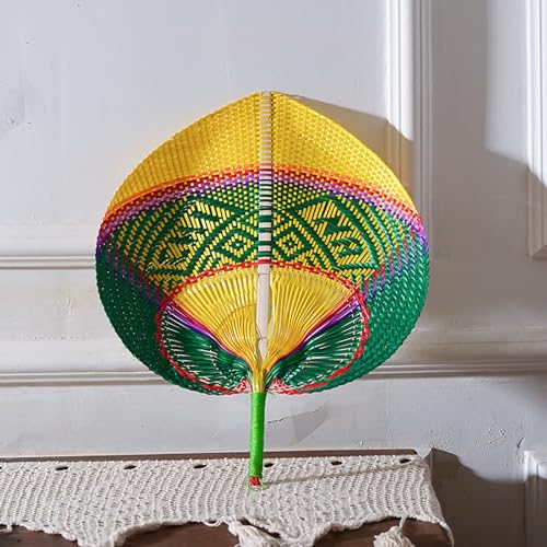 MYBSXKEOZ Natürlicher Bambus-Rattan-Ventilator, Herzförmiger Bambus Fan, Herzförmiges Gewebtes Gebläse,Handfächer Kühlventilator Für Gewebte, Chinesischen Stil Handgewebter Fächer(F) von MYBSXKEOZ