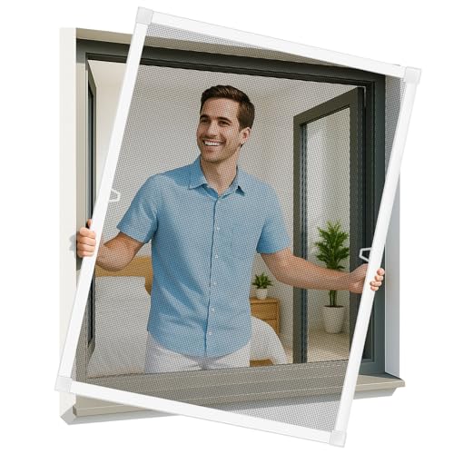 MYCARBON Fliegengitter Fenster mit Rahmen, 60x80cm, Alurahmen, zuschneidbar, ohne Bohren, einfache Montage, Insektenschutz Fenster MYCARBON Fliegengitter Fenster mit Rahmen, 60x80cm, Alurahmen, zuschneidbar, ohne Bohren, einfache Montage, Insektenschutz Fenster von MYCARBON