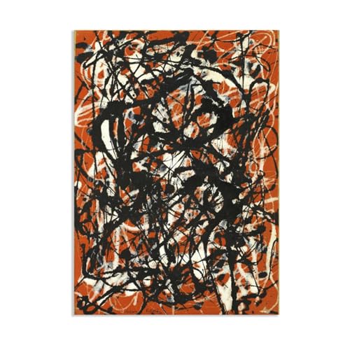 MYCGGDGH Gerahmte Leinwand Giclae Print Art Free Form von Jackson Pollok Poster abstrakter Wandkunst Wohnzimmer Home Office Dekorationen 70x50cm(28x20in) Poster von MYCGGDGH