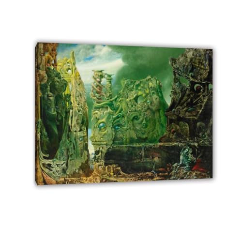 MYCGGDGH Max Ernst Wall Art,L’oeil du silence (The Eye of Silence),Art Reproductions on Canvas Famous Paintings Posters Max Ernst Print Abstract Pictures Wall Decor 80x60cm(31x24in) Framed von MYCGGDGH
