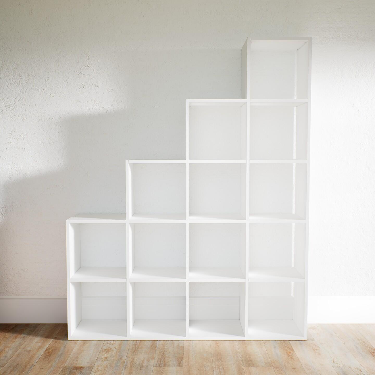 Bücherregal Weiß - Modernes Regal für Bücher: Hochwertige Qualität, einzigartiges Design - 156 x 194 x 34 cm, Individuell konfigurierbar von MYCS