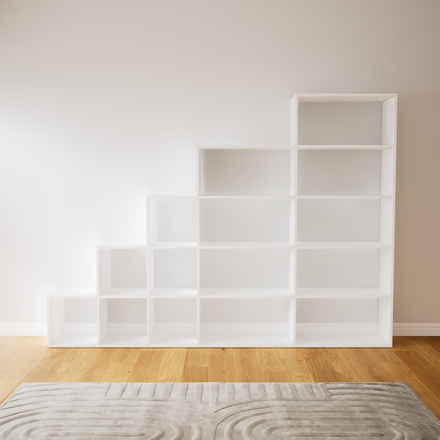 Bücherregal Weiß - Modernes Regal für Bücher: Hochwertige Qualität, einzigartiges Design - 267 x 195 x 34 cm, Individuell konfigurierbar von MYCS