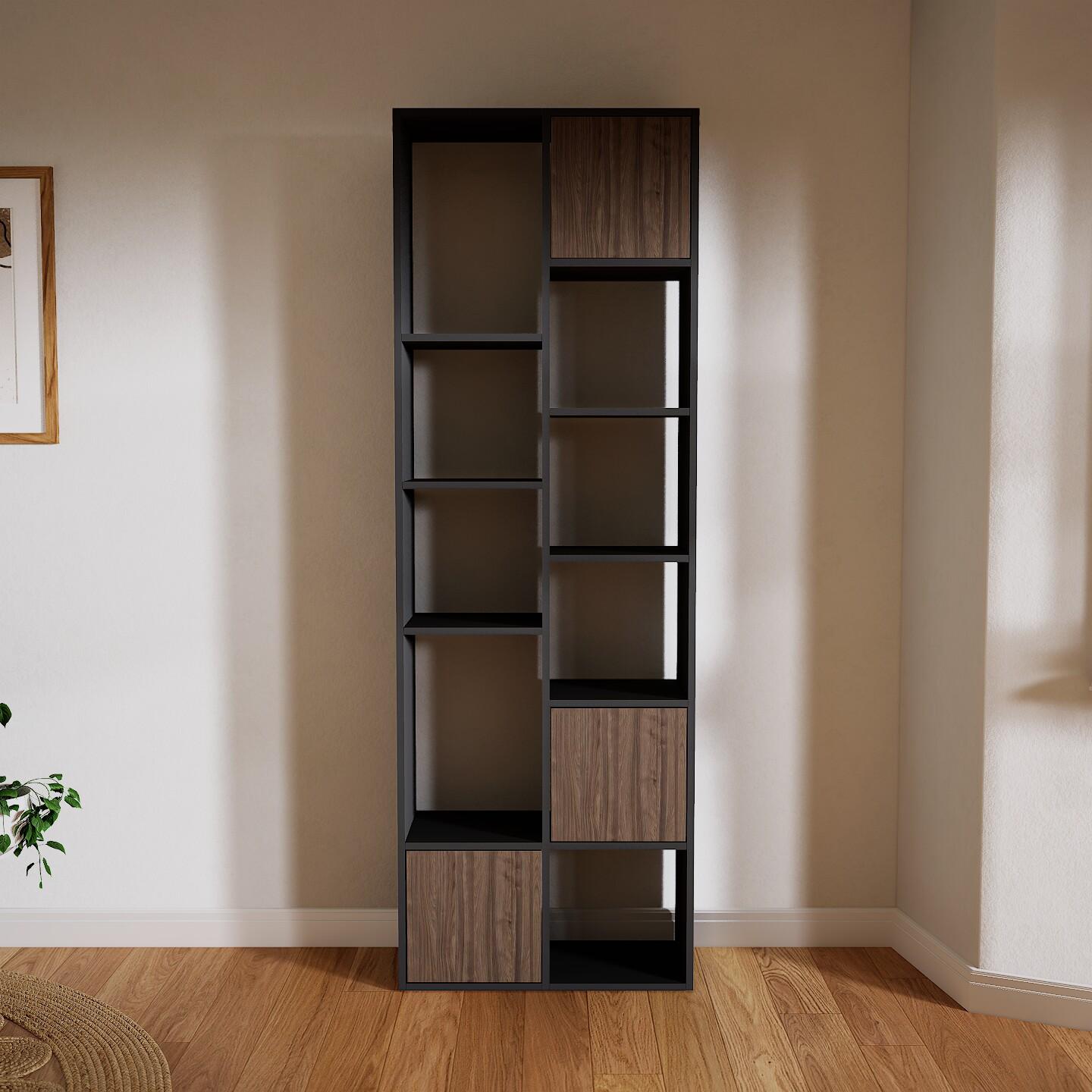 Hochschrank Nussbaum - Moderner Schrank: Türen in Nussbaum - Hochwertige Materialien - 79 x 232 x 34 cm, Selbst zusammenstellen von MYCS