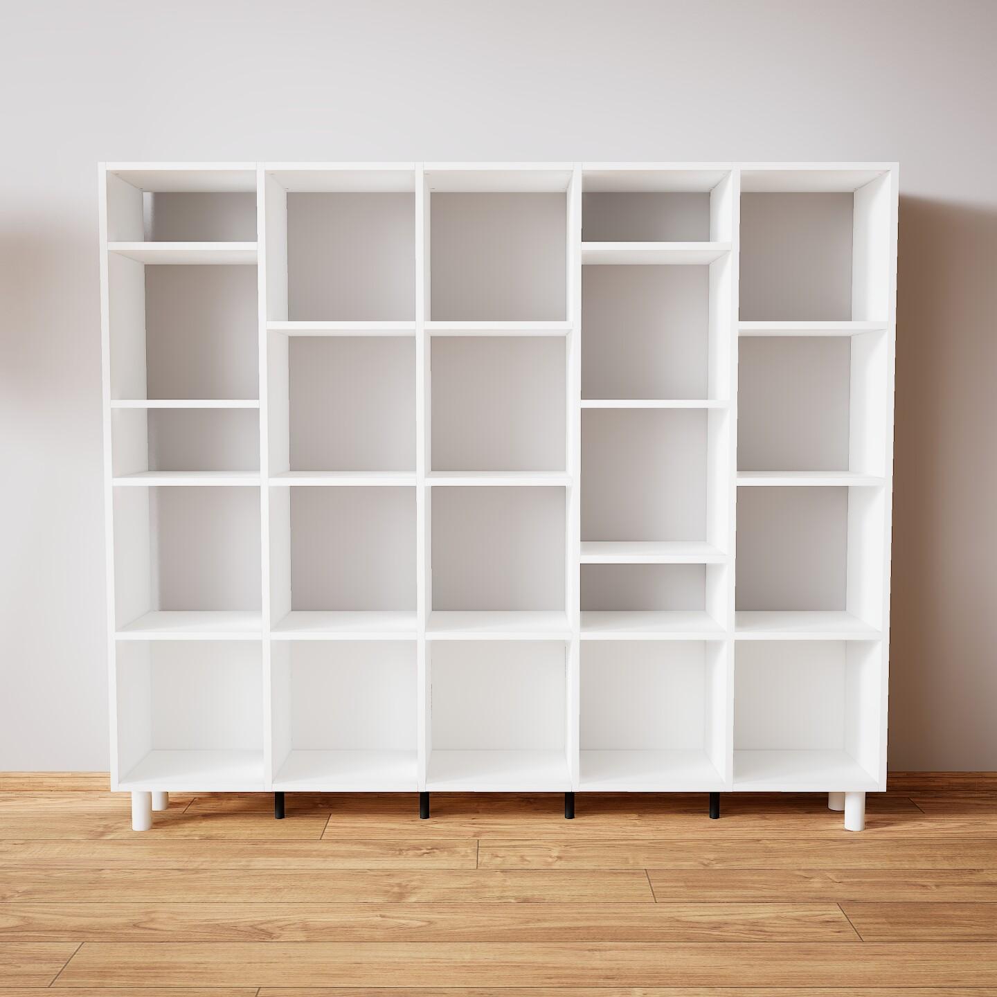 Wohnwand Weiß - Individuelle Designer-Regalwand: Hochwertige Qualität, einzigartiges Design - 195 x 168 x 34 cm, Konfigurator von MYCS