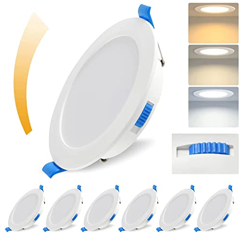 MYCUL LED Einbaustrahler 230V Deckenspots Flach Dimmbar 5W IP44 Bad Einbauleuchten 400 LM Deckenstrahler, Warmweiß Neutralweiß Kaltweiß Einbauspots, 6er Set Spots für Badezimmer Küche Wohnzimmer von MYCUL