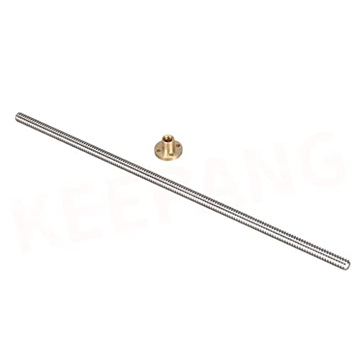 MYCZLQL 1 STÜCKE T8 Trapezförmige Stabschraube Gewinde 8mm Länge 700mm / 750mm Blei1mm / 2mm / 4mm / 8mm / 10mm / 12mm / 14mm Mit Messingmutter, for CNC 3D. Drucker (Color : T8-4mm, Size : 700mm) von MYCZLQL