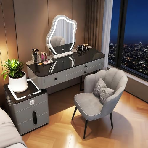 MYDD8 Schminktisch mit LED-Beleuchtung, Hocker, Frisiertisch mit Spiegel, 100 cm Breit Mit 6 Schubladen,Geschenke Kosmetiktisch für Töchter. MYDD8 Schminktisch mit LED-Beleuchtung, Hocker, Frisiertisch mit Spiegel, 100 cm Breit Mit 6 Schubladen,Geschenke Kosmetiktisch für Töchter. von MYDD8