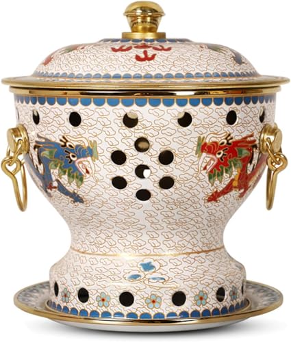 Chinesischer Kupfer-Hotpot, traditioneller chinesischer Kupfer-Hotpot aus Peking mit Deckel, Hotpot-Shabu-Töpfe mit geteiltem Design, for die Verwendung mit Familie und Freunden oder im Restaurant.(St von MYDZSWZX