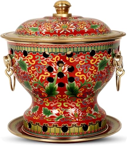 Chinesischer Kupfer-Hotpot, traditioneller chinesischer Kupfer-Hotpot aus Peking mit Deckel, Hotpot-Shabu-Töpfe mit geteiltem Design, for die Verwendung mit Familie und Freunden oder im Restaurant.(St von MYDZSWZX