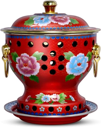 Chinesischer Kupfer-Hotpot, traditioneller chinesischer Kupfer-Hotpot aus Peking mit Deckel, Hotpot-Shabu-Töpfe mit geteiltem Design, for die Verwendung mit Familie und Freunden oder im Restaurant.(St von MYDZSWZX