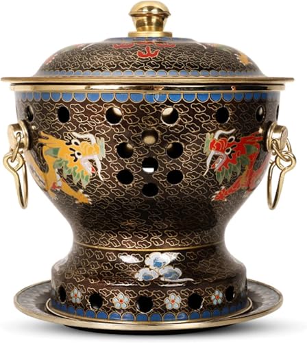 Chinesischer Kupfer-Hotpot, traditioneller chinesischer Kupfer-Hotpot aus Peking mit Deckel, Hotpot-Shabu-Töpfe mit geteiltem Design, for die Verwendung mit Familie und Freunden oder im Restaurant.(St von MYDZSWZX